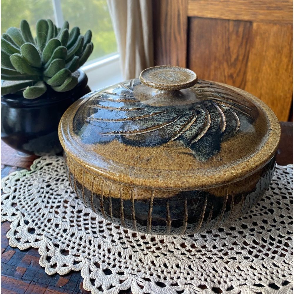 Studio Pottery Baking Dish with Lid EUC